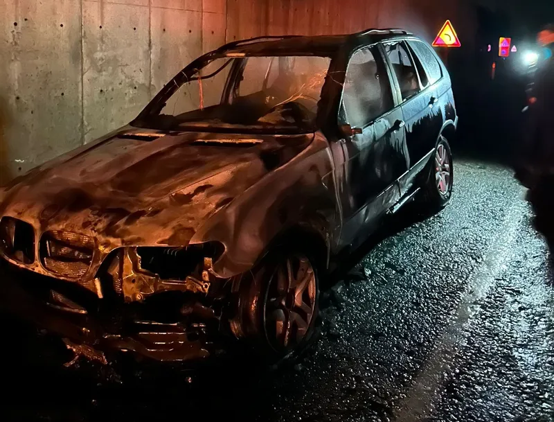 Sinop’ta yabancı plakalı araç küle döndü
