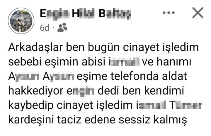 Bolu’da eşini öldüren zanlı, cinayeti sosyal medyadan itiraf etti
