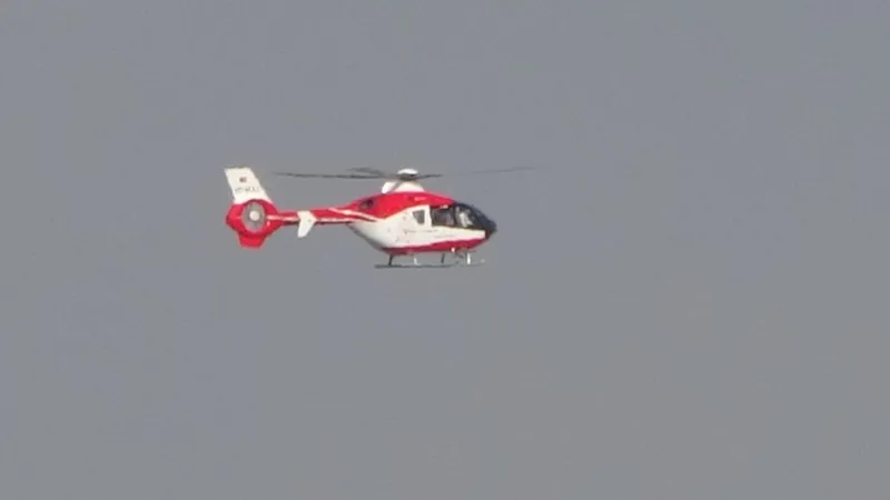 Van’dan Gaziantep’e helikopter ambulansla hasta nakli
