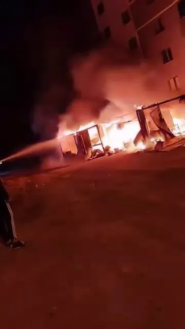 Erzurum’da şantiye alanında korkutan yangın
