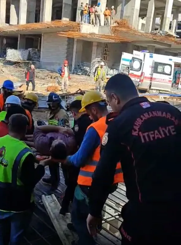 Kahramanmaraş’ta inşaatta iskele çöktü: 1 yaralı

