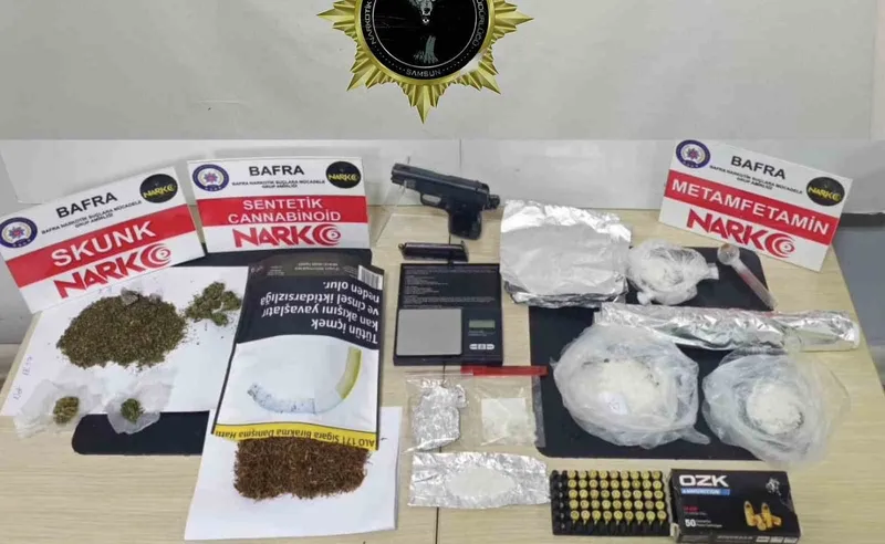 Samsun’da uyuşturucu ve silah ele geçirildi
