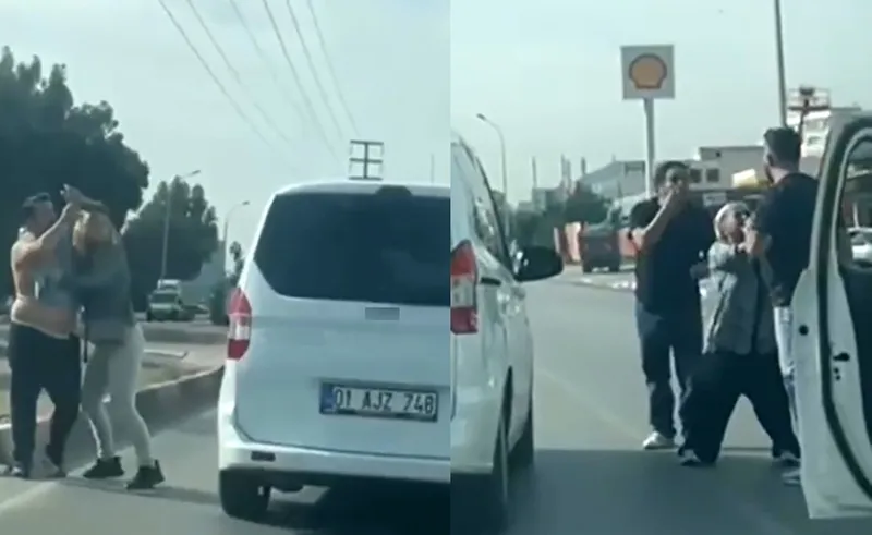 Sürücülerin trafikteki kavgası kamerada

