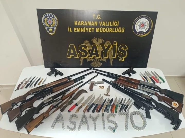 Polisin uygulamalarında tarihi eser ve ruhsatsız silahlar ele geçirildi: 8 tutuklama
