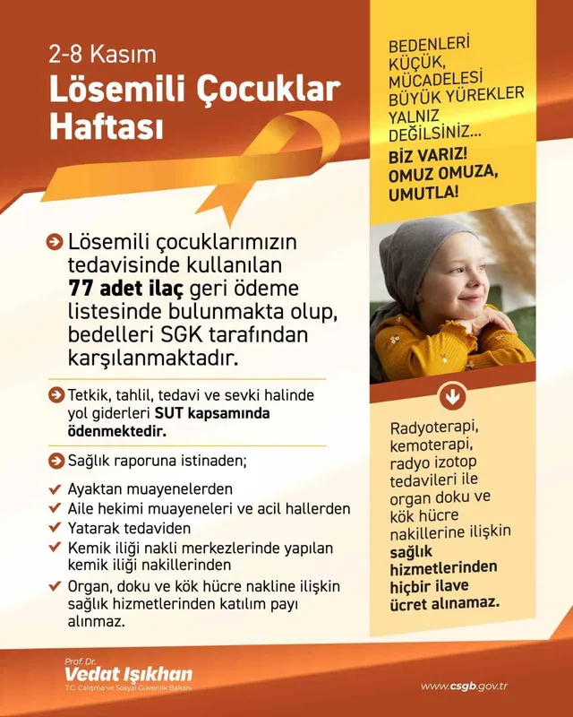 Bakan Işıkhan’dan Lösemili Çocuklar Haftası paylaşımı
