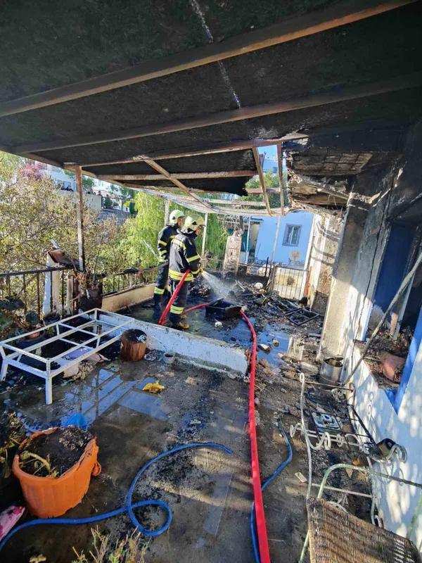 Bodrum’da bir evde yangın çıktı
