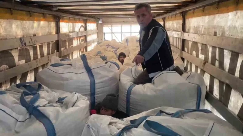 Amasya’da tırda çuvalların arasında 13 kaçak göçmen yakalandı
