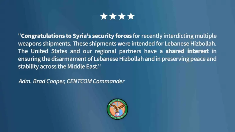 ABD’den Suriye’ye Hizbullah’a silah sevkiyatını engellediği için tebrik
