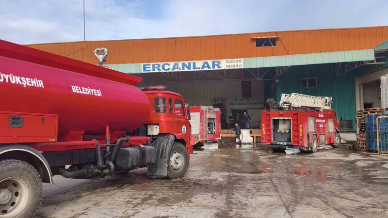 Soğuk hava  deposundaki yangın paniğe neden oldu
