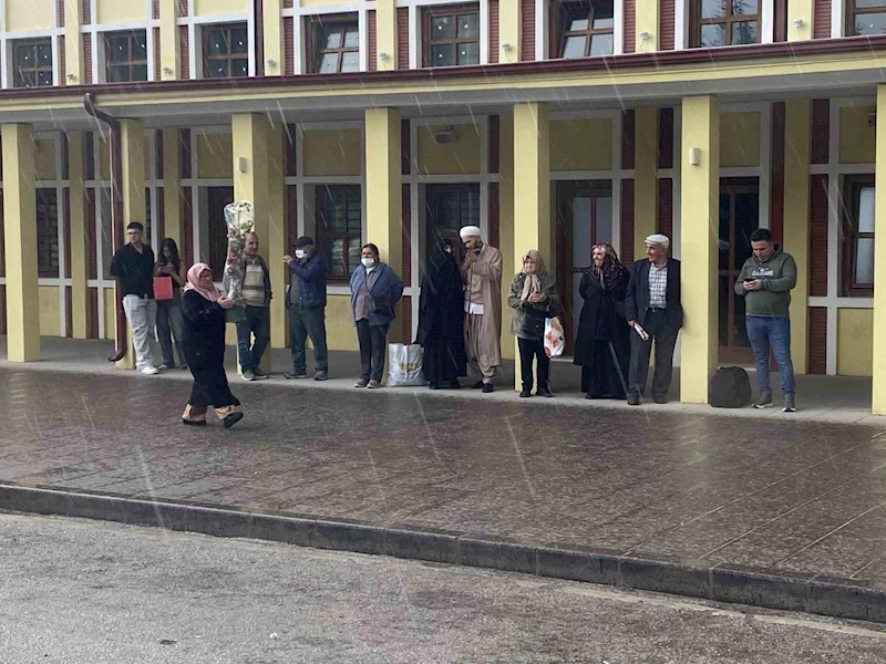 Vatandaşlar ıslanmamak için kapalı alanların girişlerine sığındı
