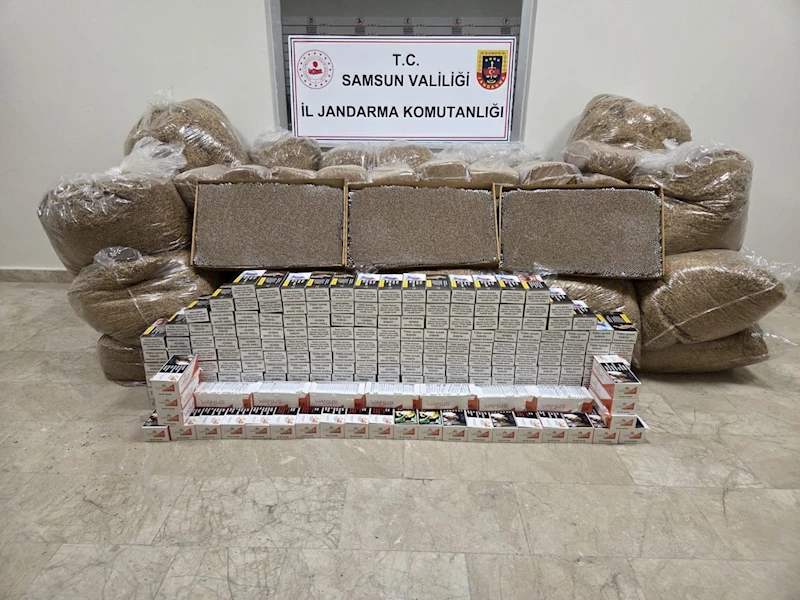 Samsun’da 1 ton kaçak tütün ve 60 bin dolu makaron ele geçirildi
