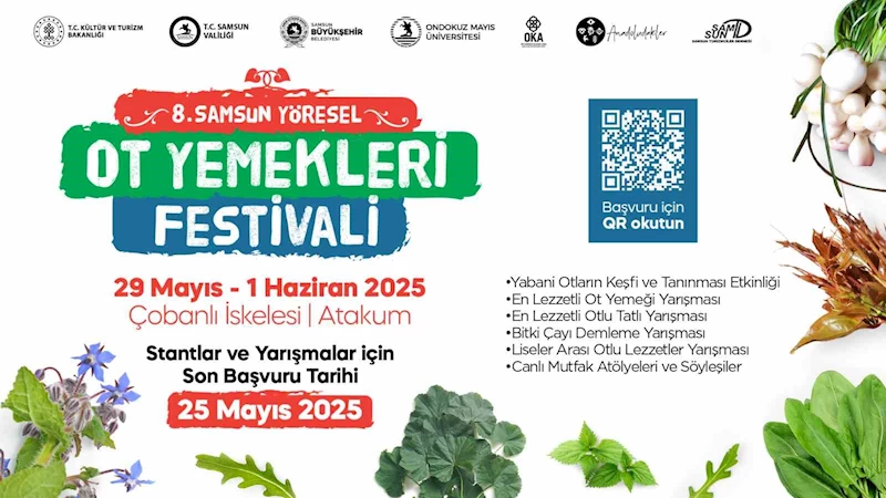 Samsun Yöresel Ot Yemekleri Festivali’nde bin 800’ün üzerinde yenilebilir ot ve lezzet tanıtılacak
