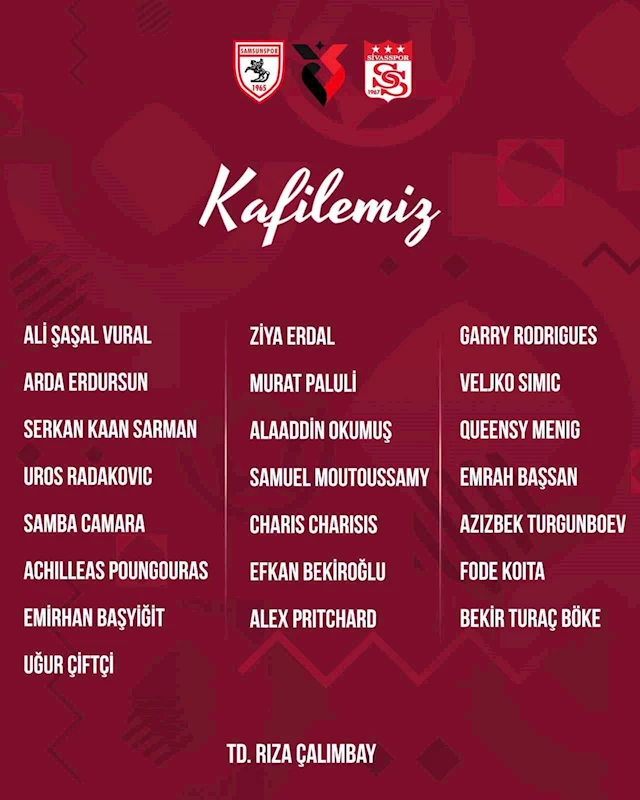 Sivasspor’un Samsunspor kafilesi açıklandı: Rey Manaj kadroda yer almadı
