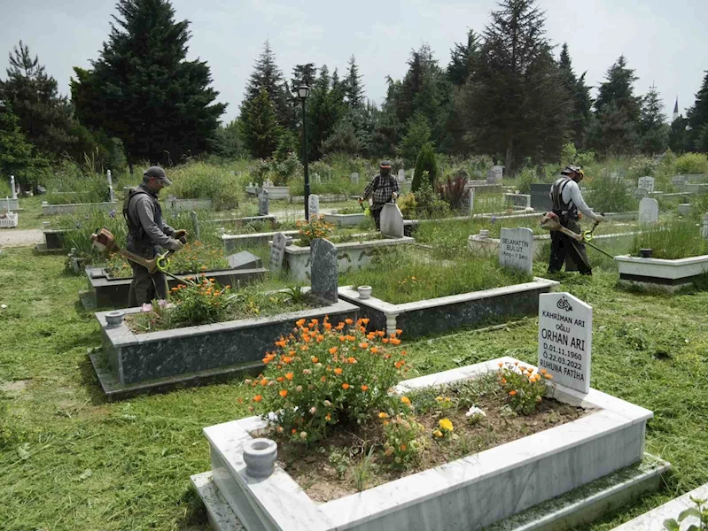 Mezarlıklarda otlar biçiliyor
