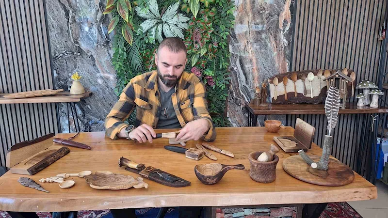 Hobisi işe dönüştü, Trabzon’dan dünyaya el emeği ahşap ürünler gönderiyor
