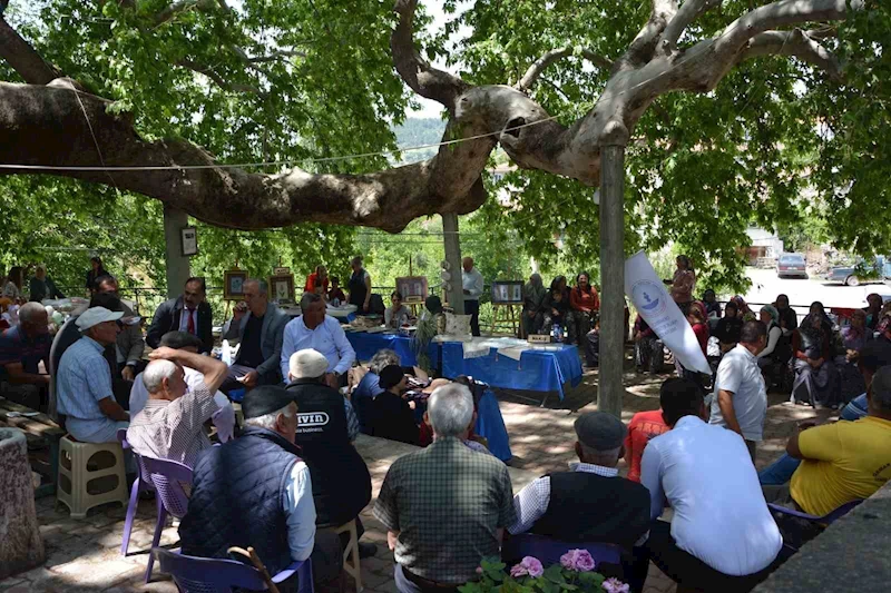 Manisa’da iki bin yıllık tarihi çınarın gölgesinde eserlerini sergilediler

