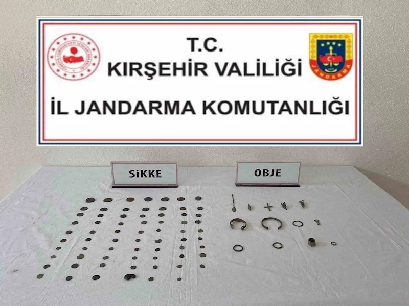 Kırşehir’de tarihi eser operasyonu: 69 sikke ve 13 obje ele geçirildi
