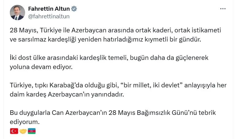 Cumhurbaşkanlığı İletişim Başkanı Altun: 