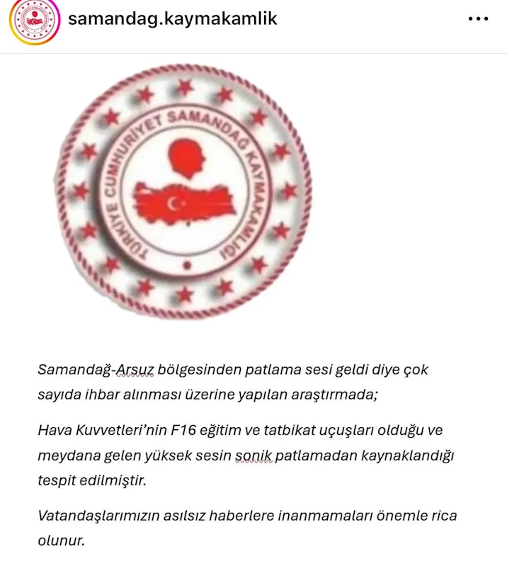 Samandağ Kaymakamlığından 