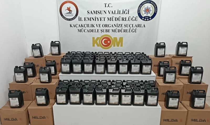 Samsun’da 1 ton etil alkol ele geçirildi
