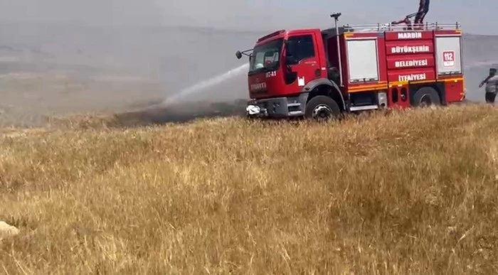 Mardin’de ekili arazide çıkan yangın söndürüldü
