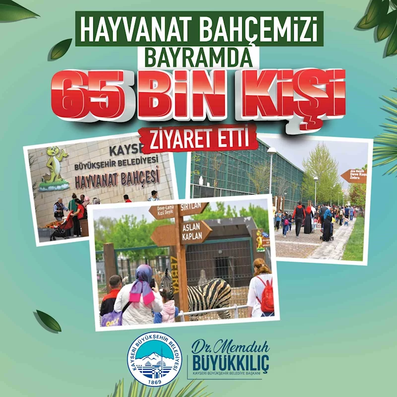 Hayvanat bahçesini bayramda 65 bin kişi ziyaret etti
