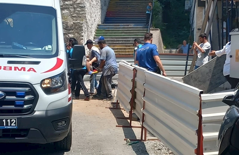 Yüksekten düşen işçi yaraladı
