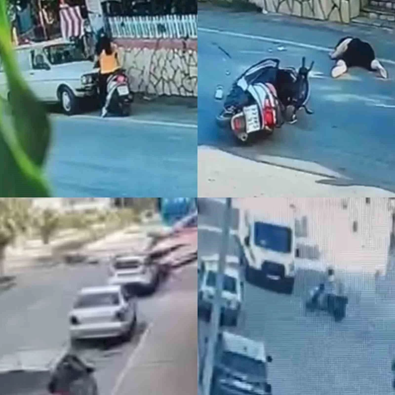 Alkollü sürücü otomobille motosikletlinin üzerinden geçti: O anlar kamerada
