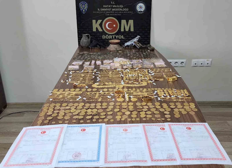 Hatay’da piyasaya sürülmeye hazır onlarca sahte altın ele geçirildi
