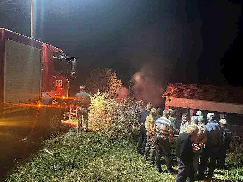 Çorum’da samanlık yangını
