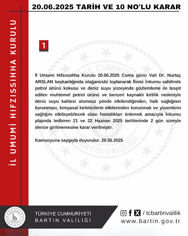 İnkumu’nda hafta sonunda denize girmek yasaklandı
