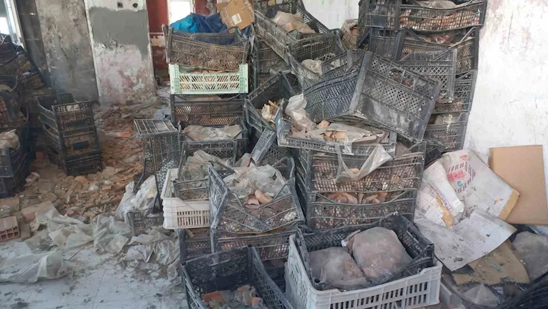 Tarihi çömlek ve seramikler atıl vaziyette çürüme terkedildi
