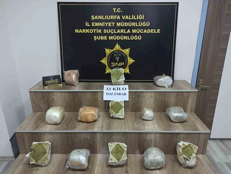 Siverek’te 32 kilo esrar ele geçirildi
