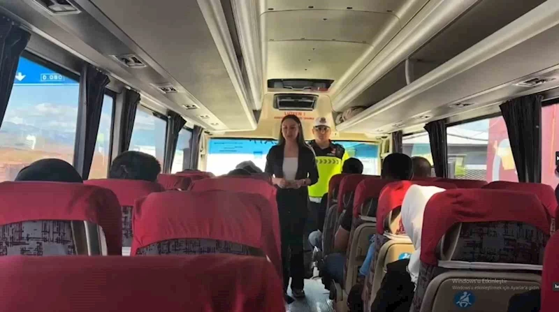 Iğdır’da Kurban Bayramı öncesi yolcu otobüslerinde trafik denetimi yapıldı
