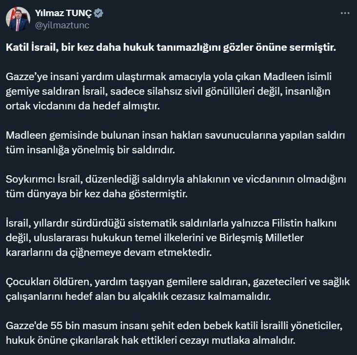 Bakan Tunç: 