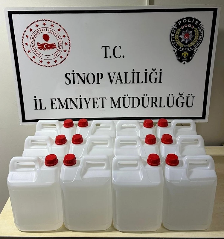 Sinop’ta 60 litre etil alkol ele geçirildi
