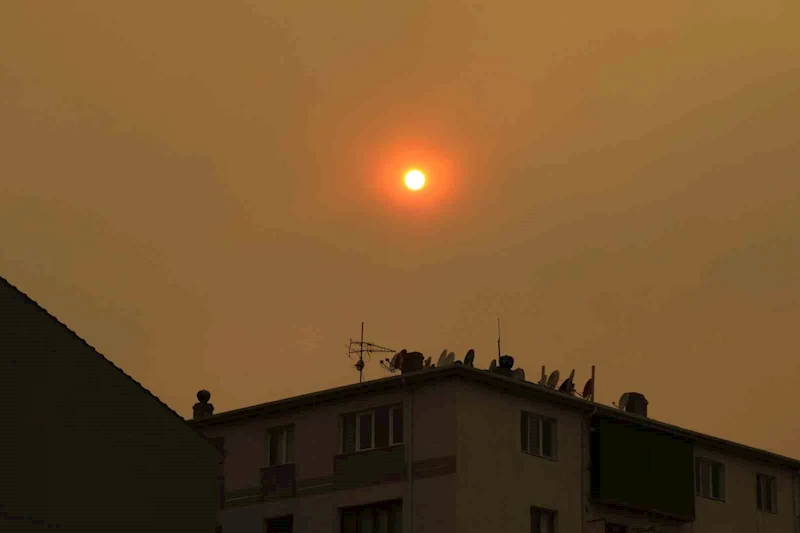 Bilecik’teki yangında Eskişehir semaları dumanla kaplandı
