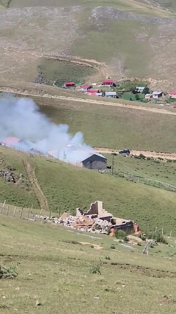 Giresun’da yayla evinde yangın
