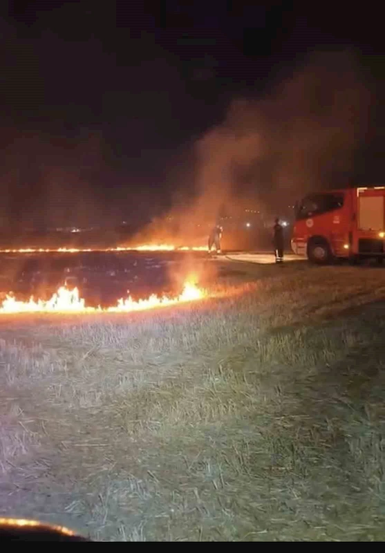 Tekirdağ’da alevler geceyi aydınlattı
