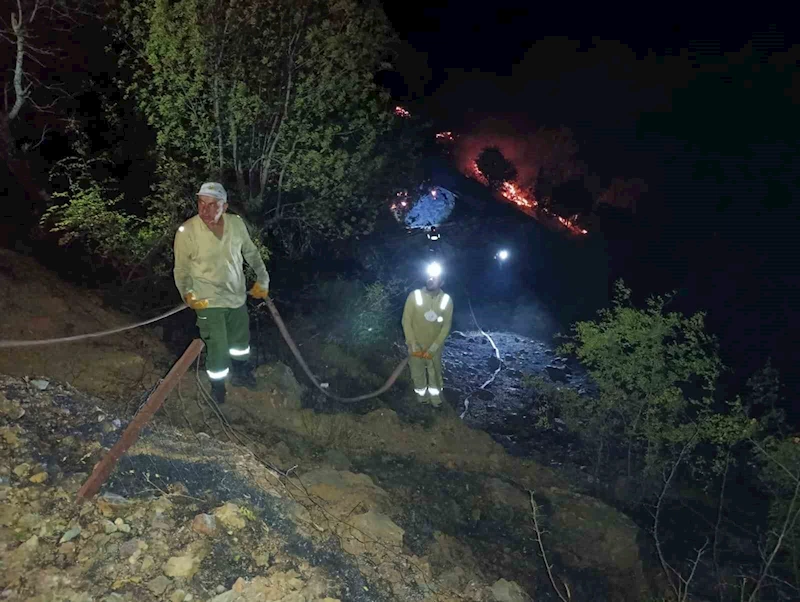Ahır ve samanlıkta çıkan yangın ormanlık alana sıçradı, müdahale sürüyor
