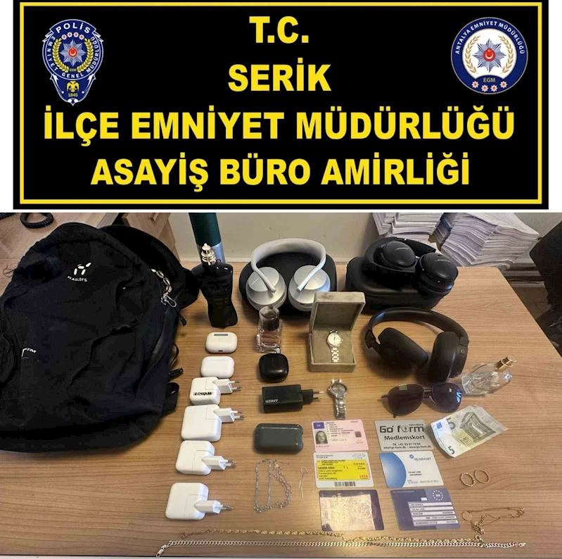 Villadan hırsızlık yapan şüpheli, çalıntı eşyalarla birlikte Alanya’da yakalandı
