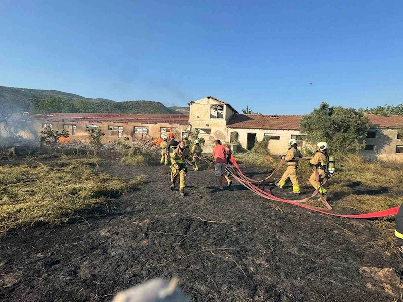 Erdek Gedeve mevkiinde arazi yangını

