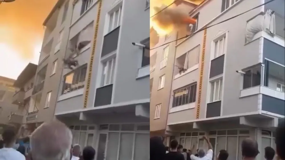 Bursa’da yangın paniği! Camdan atlayarak kurtuldular!