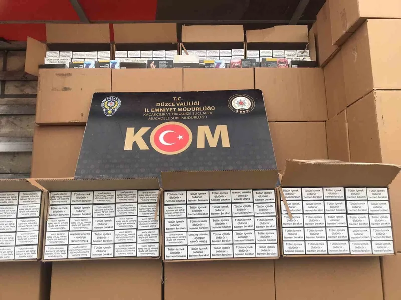 Düzce’de 4 milyon 700 bin kaçak makaron ele geçirildi

