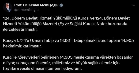 Eş ve Sağlık kurası gerçekleşti
