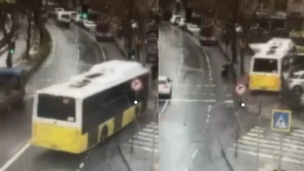 Esenler’de İETT otobüsü otoparka daldı