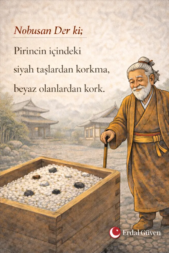 Pirincin içindeki siyah taşlardan korkma, beyaz olanlardan kork